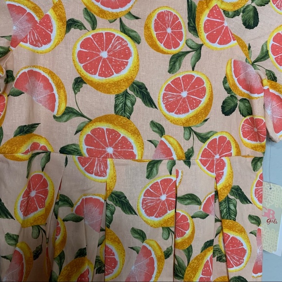 GB Girls Grapefruit Citrus Print Dress Sz 10 - Picture 6 of 8